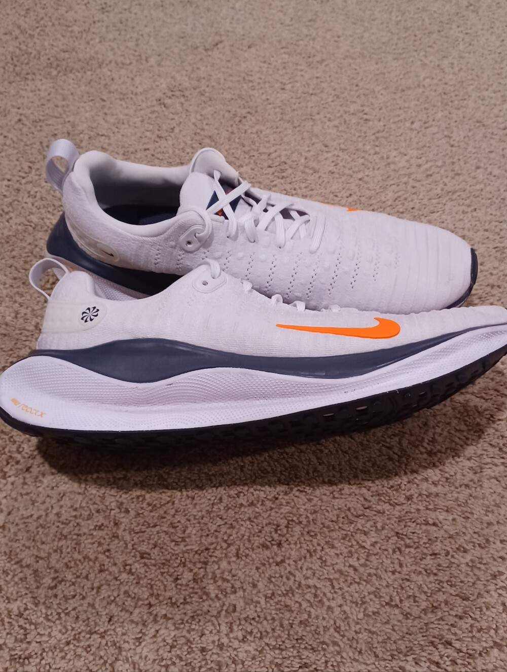 Nike ReactX Infinity Run 4 in the Platinum Tint and Thunder Blue Running Shoe
